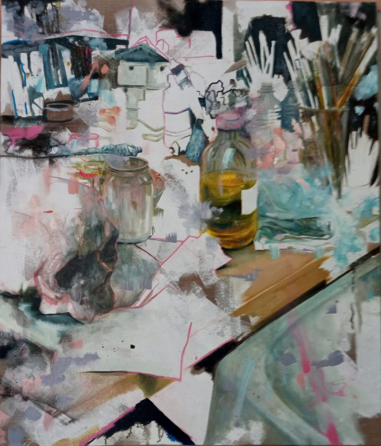 VUE D ATELIER POTS ET CRANE